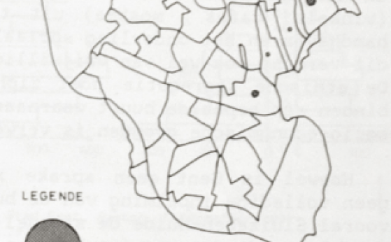 Concentratie van Turkse immigranten in Gent, 1981 uit: Vanneste D. (1985), Gent, een geografische gids, Leuven: Instituut voor Sociale en Economische Geografie